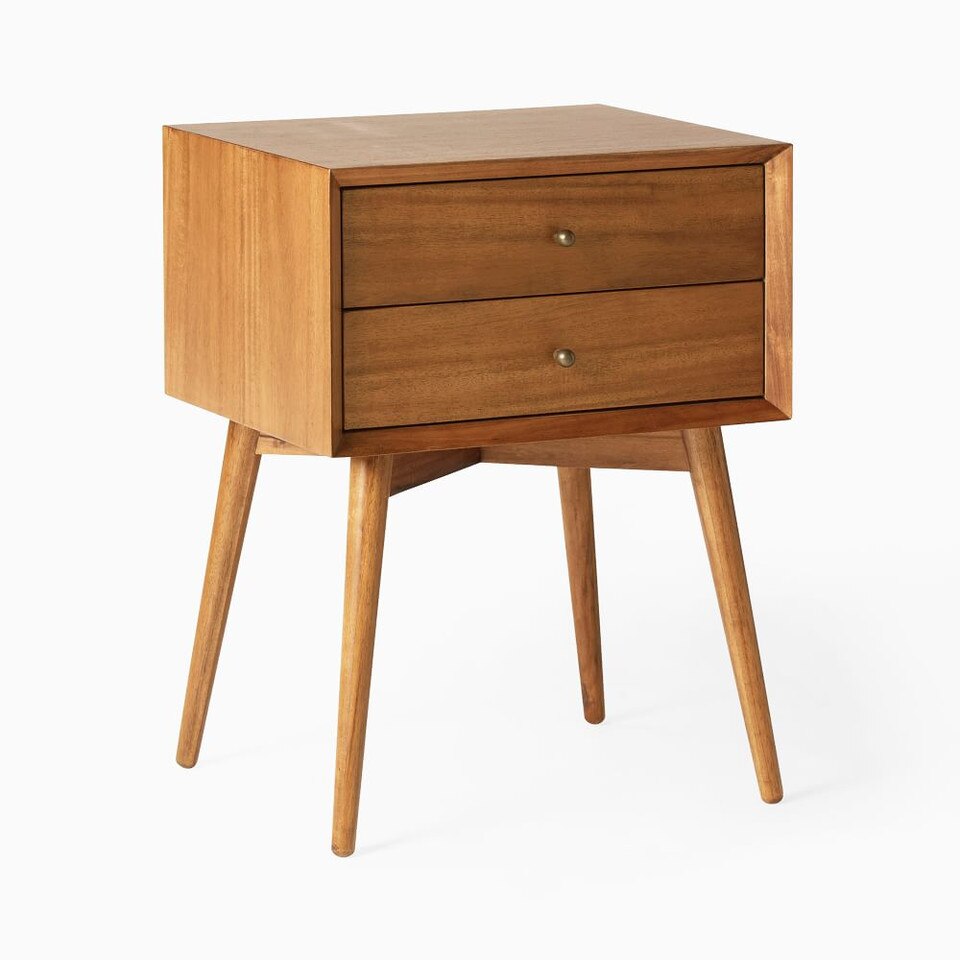 MidCentury Closed Bedside Table (46 cm) west elm Australia